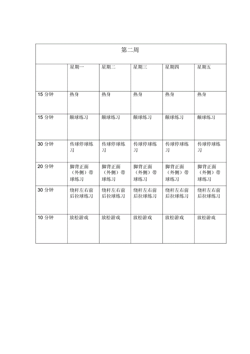足球训练记录-足球训练记录表格