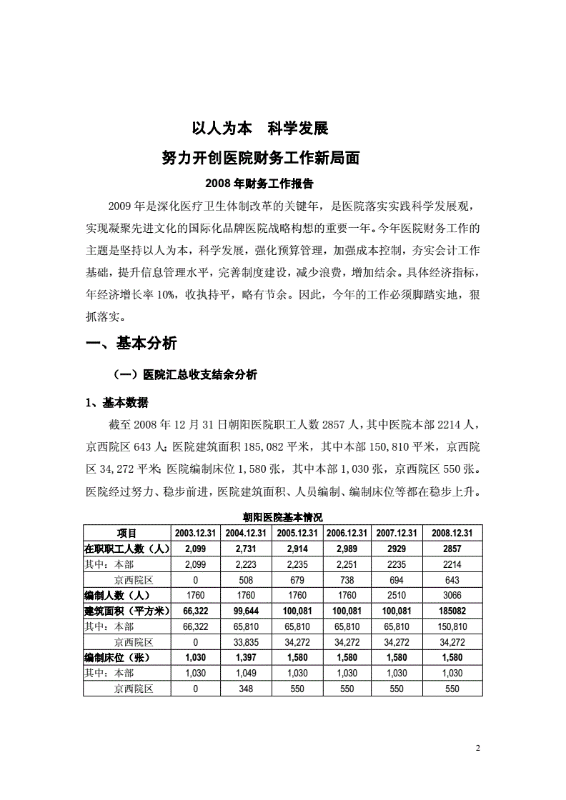 基层医院财务分析报告免费-医院财务管理存在的问题及对策