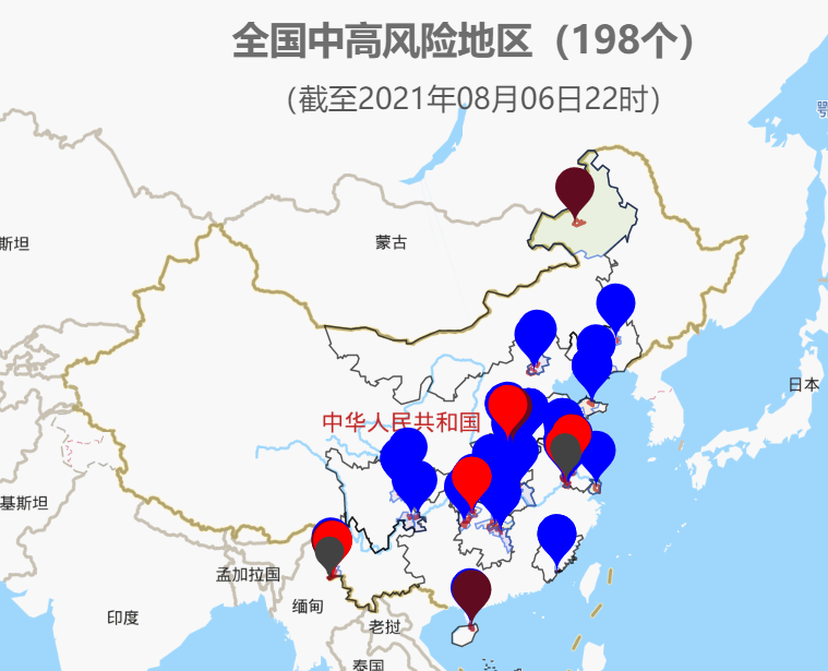 8月6日新增中高风险地区-8月6日疫情中高风险区